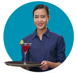 Server with cocktail image